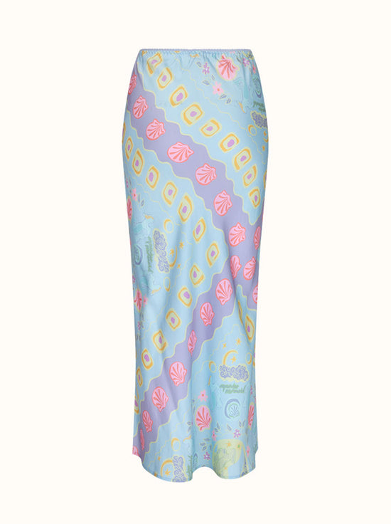 Spell - Aquarius Bias Maxi Skirt - Sky Blue