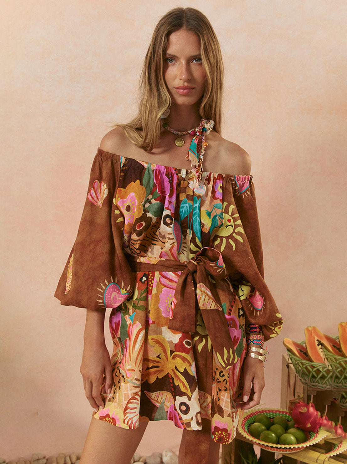 Spell - Birth Of Venus Tunic Dress - Caramel