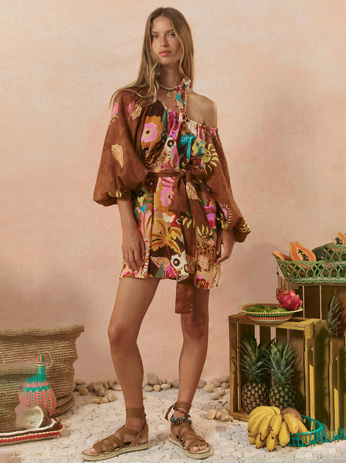 Spell - Birth Of Venus Tunic Dress - Caramel