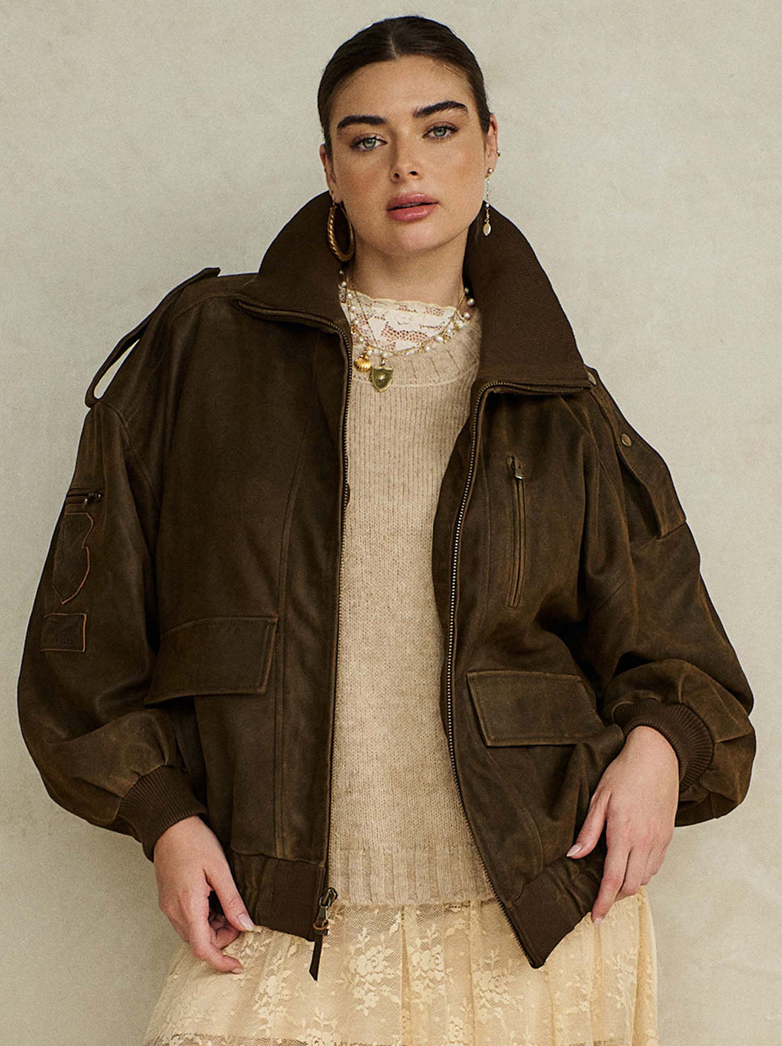 Spell - Fontaine Leather Bomber Jacket - Vintage Brown