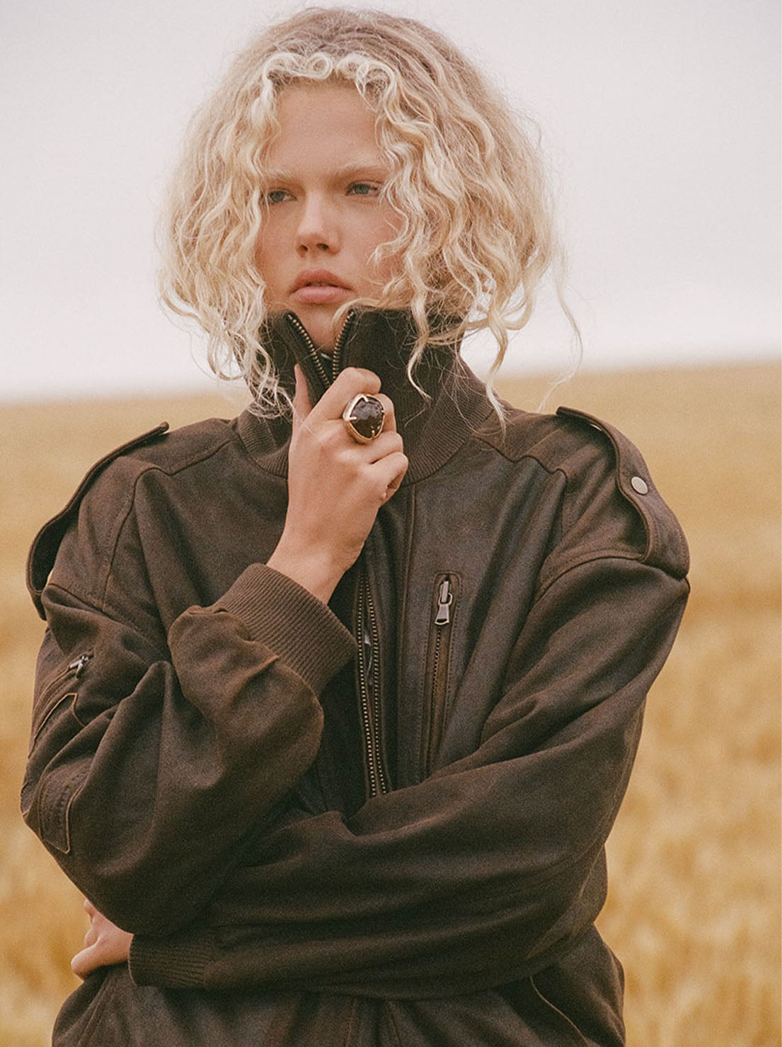 Spell - Fontaine Leather Bomber Jacket - Vintage Brown