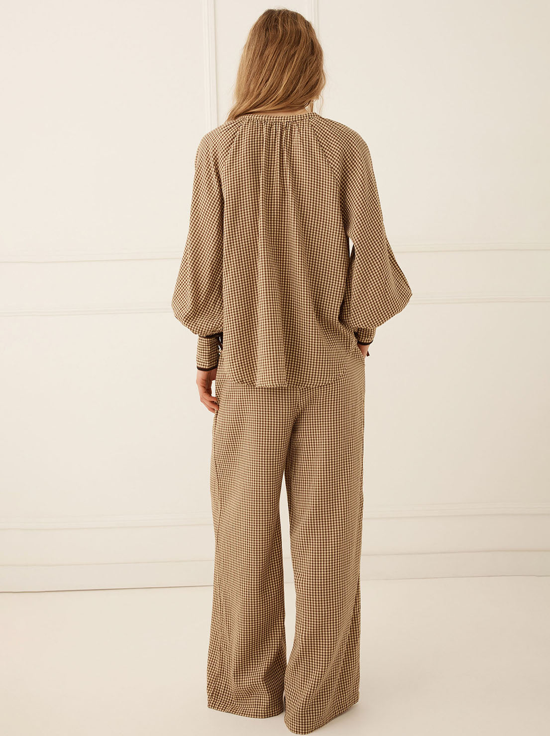 Spell - Garden Gate Blouse - Gingham Brown