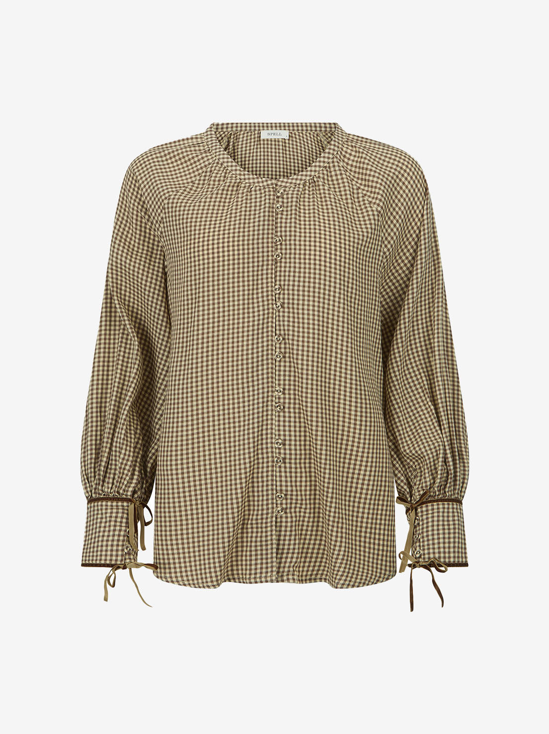 Spell - Garden Gate Blouse - Gingham Brown