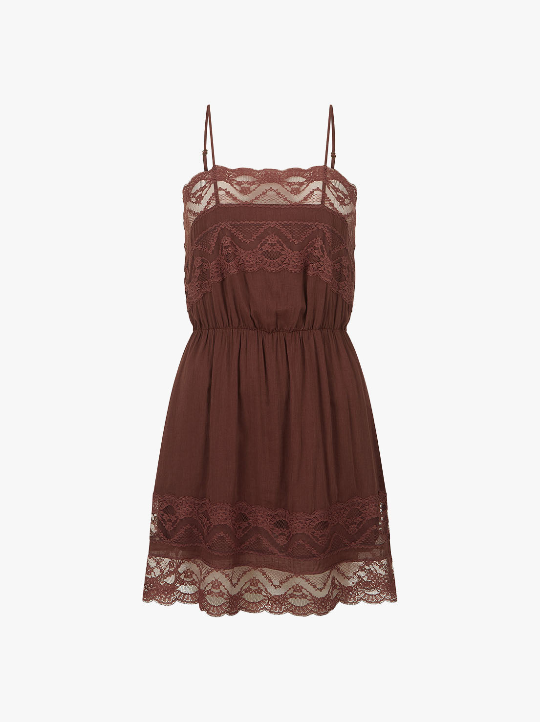 Spell - Mila Lace Mini Dress - Fudge