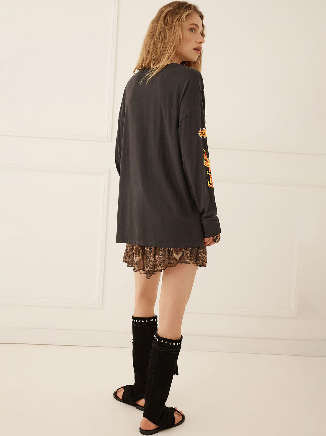 Spell - Pajarito Long Sleeve Tee - Charcoal Grey