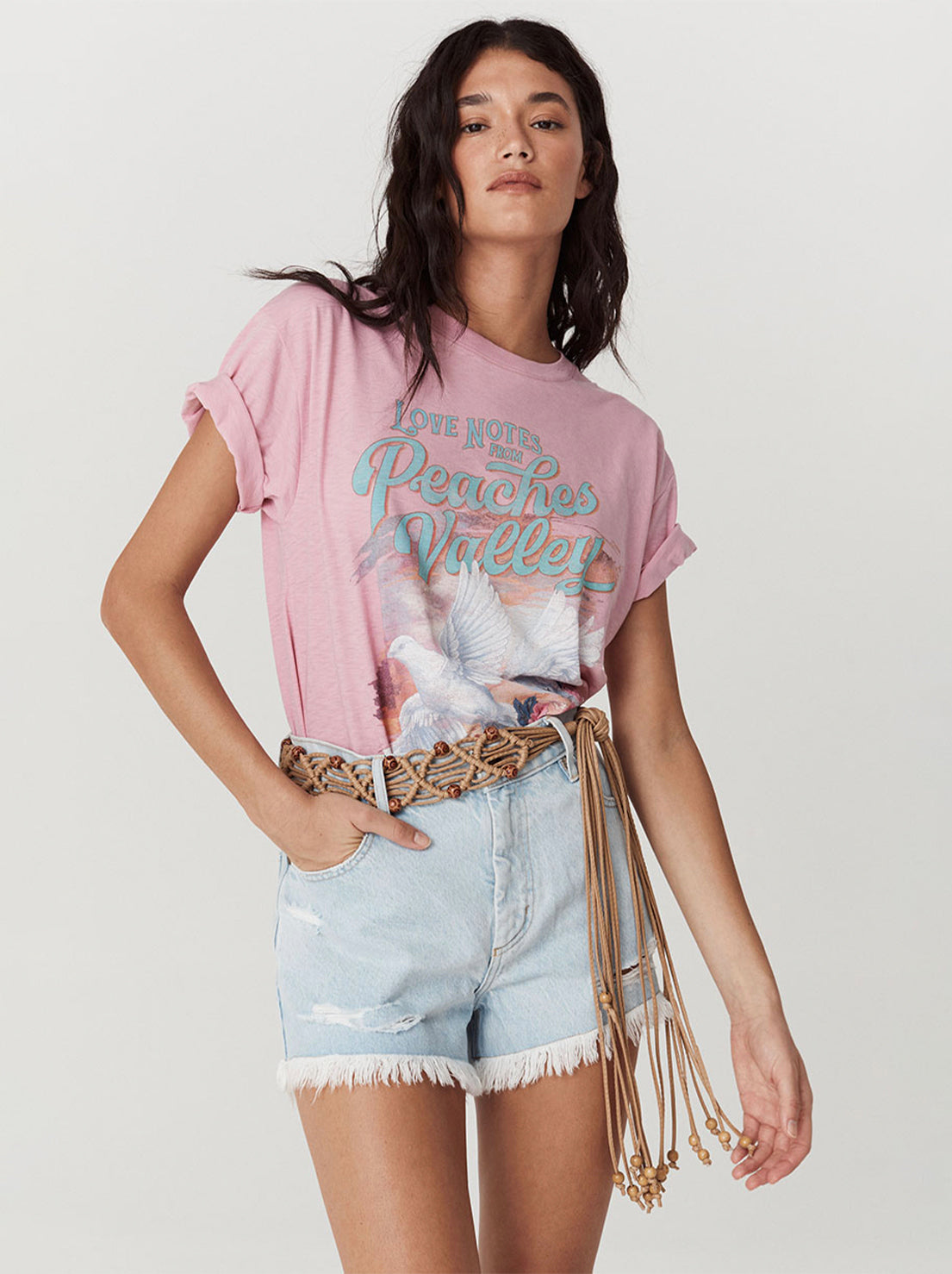 Spell - Peaches Biker Tee - Musk