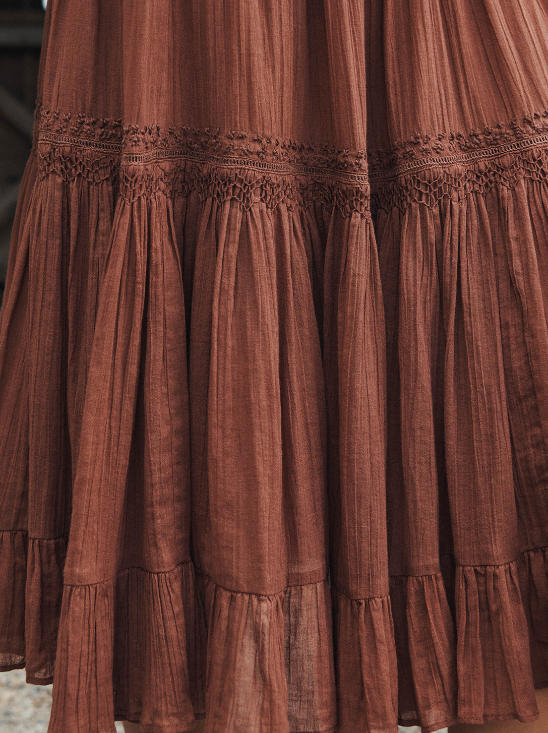 Spell - Prairie Midi Skirt - Brownie