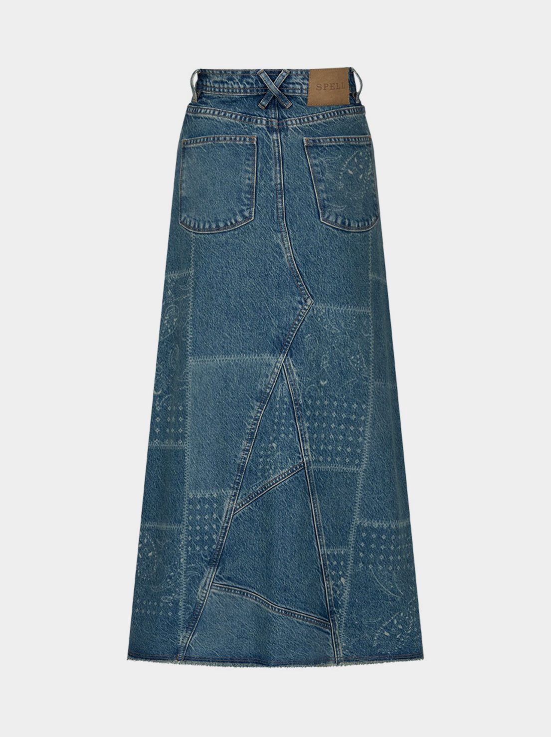 Spell - Road Trip Denim Maxi Skirt - Bandana