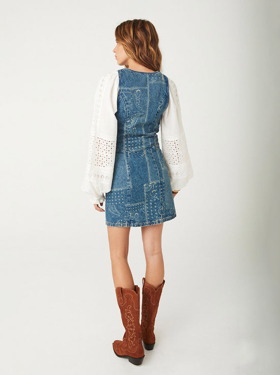 Spell - Road Trip Denim Vest Dress - Bandana