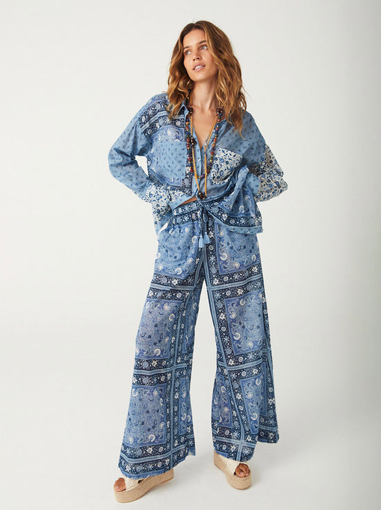 Spell - Sunshine Bandit Wide Leg Pant - Chambray