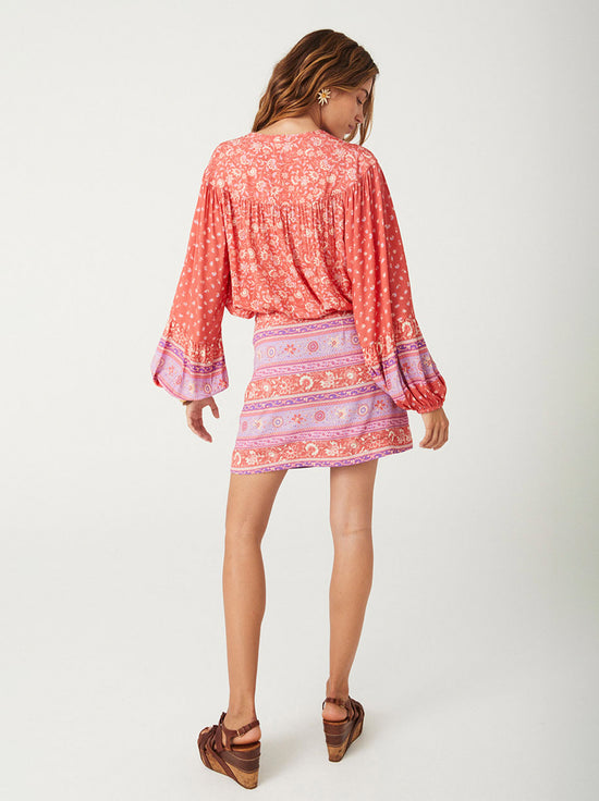 Spell - Sunshine Bandit Wrap Mini Skirt - Cayenne