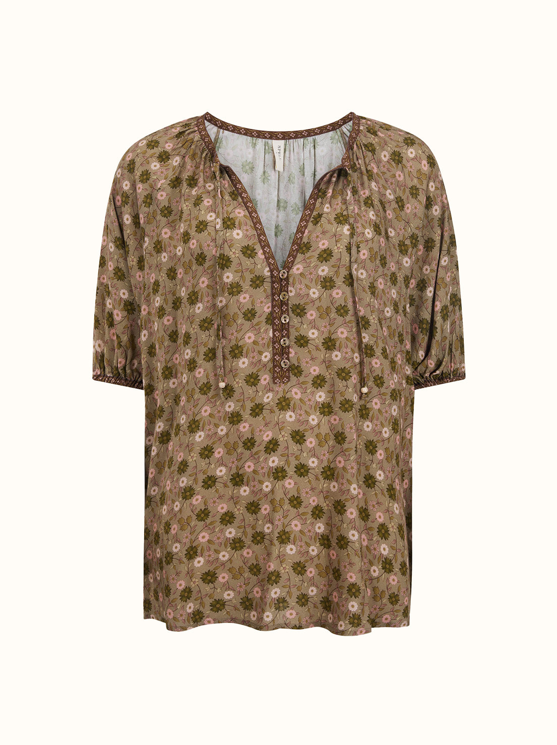 Spell - Swan Lake Short Sleeve Blouse - Sage
