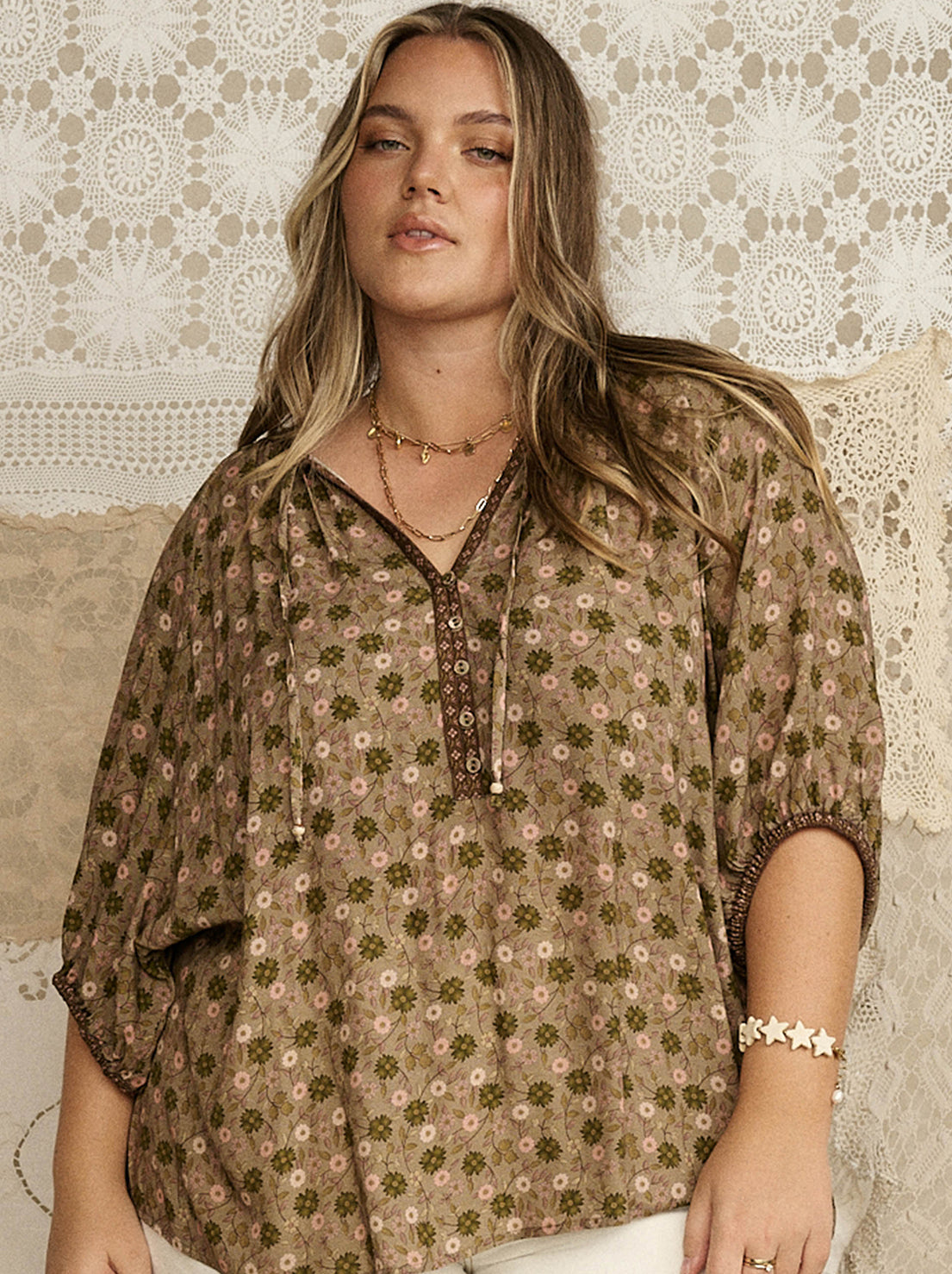 Spell - Swan Lake Short Sleeve Blouse - Sage