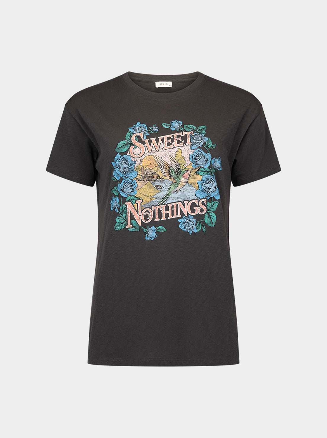 Spell - Sweet Nothings Biker Tee - Charcoal