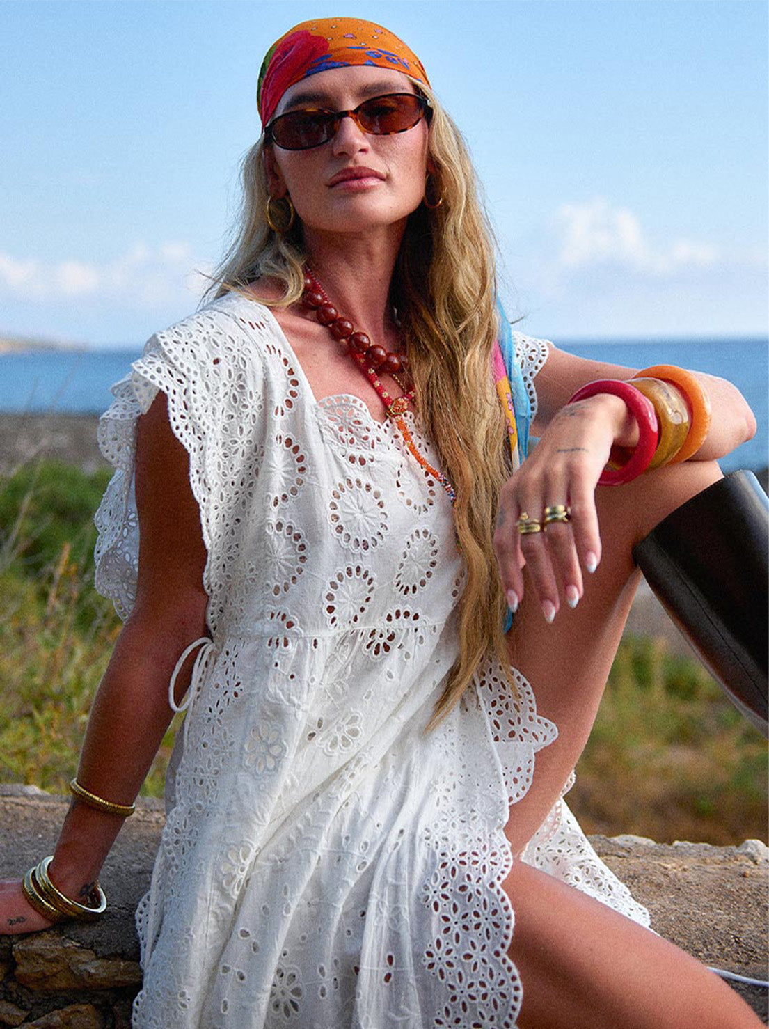 Spell - Yaya Lace Kaftan - Antique White