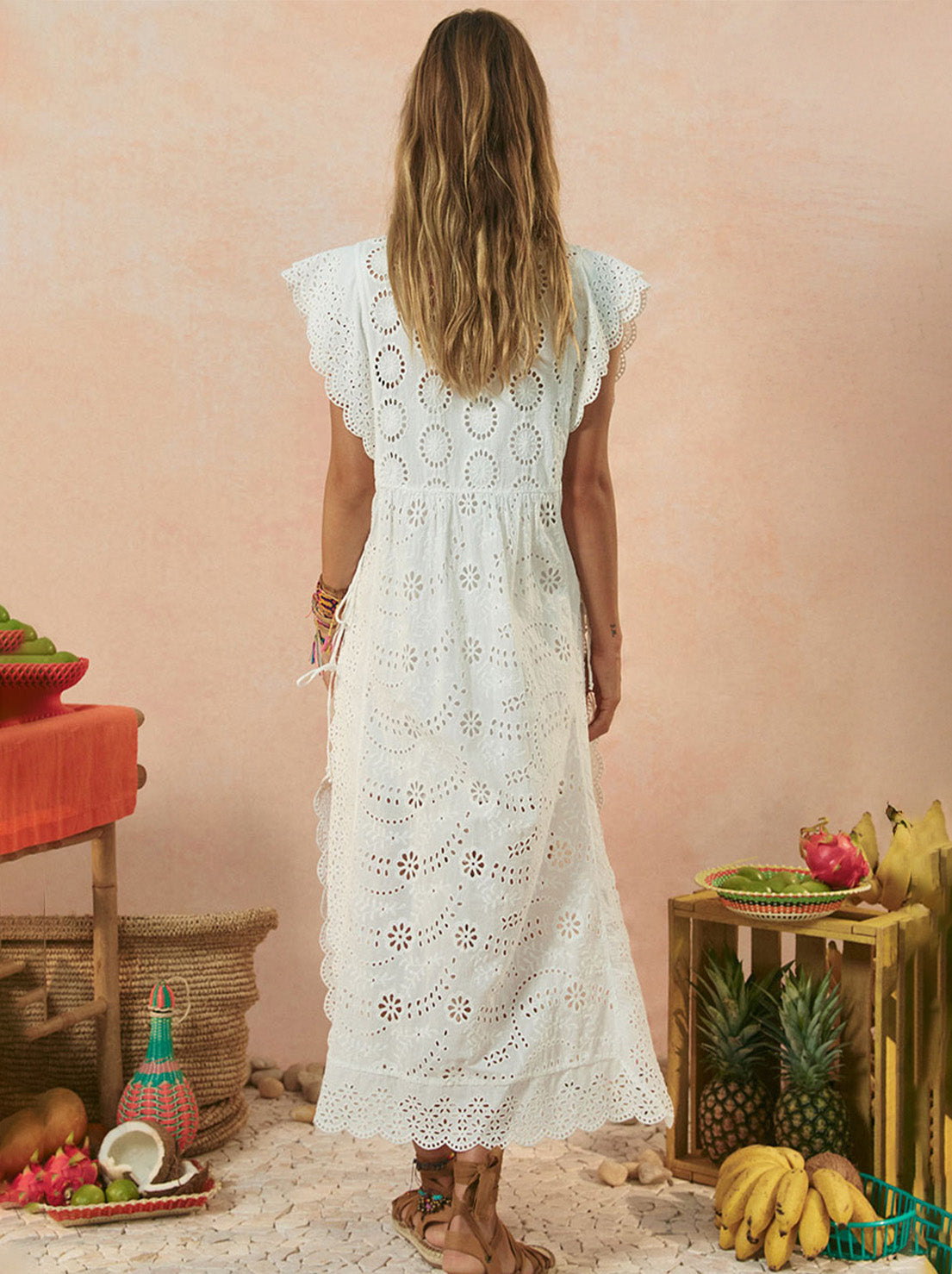 Spell - Yaya Lace Kaftan - Antique White