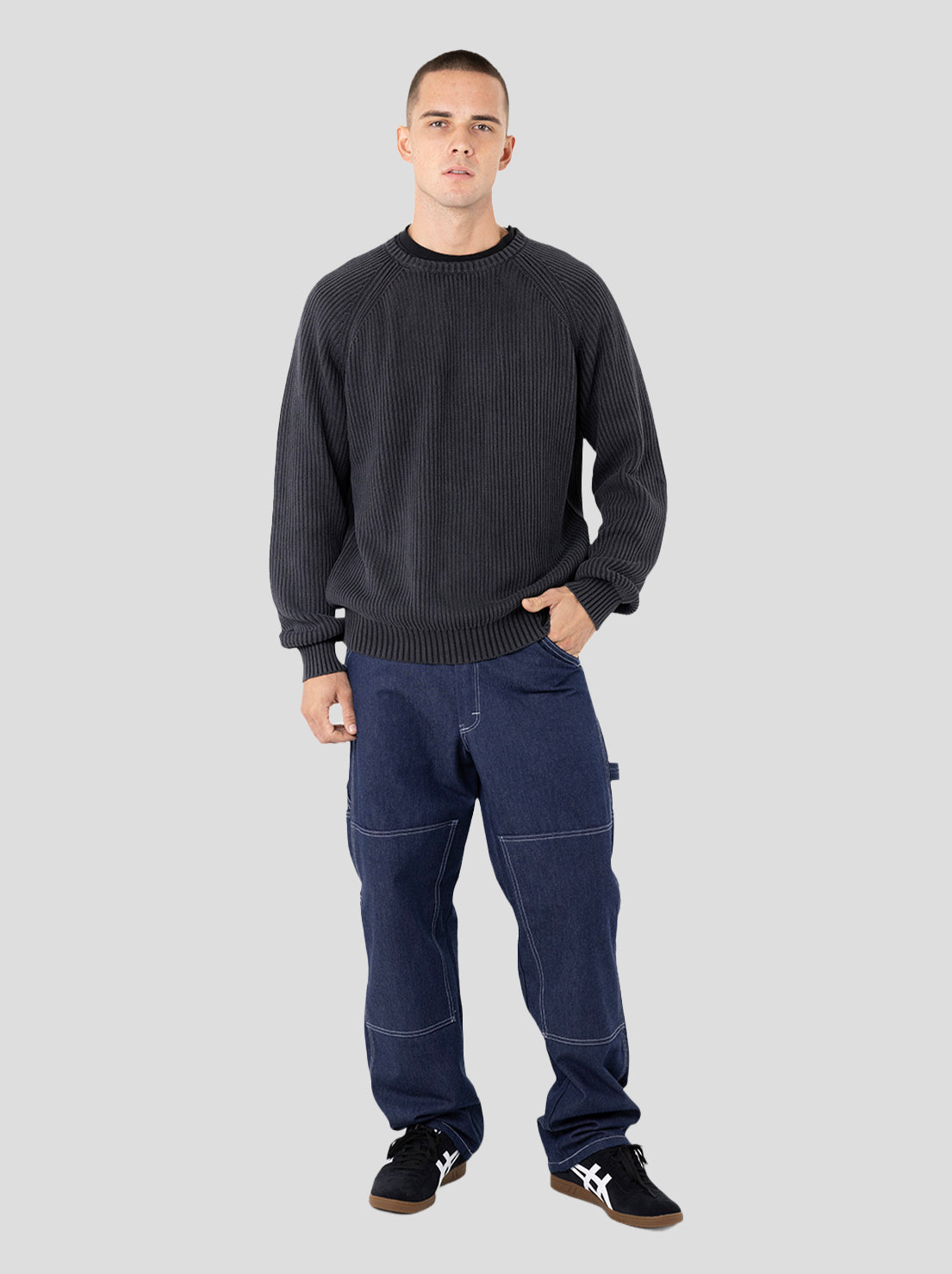 Stan Ray - Cable-Knit Crew Sweater - Black