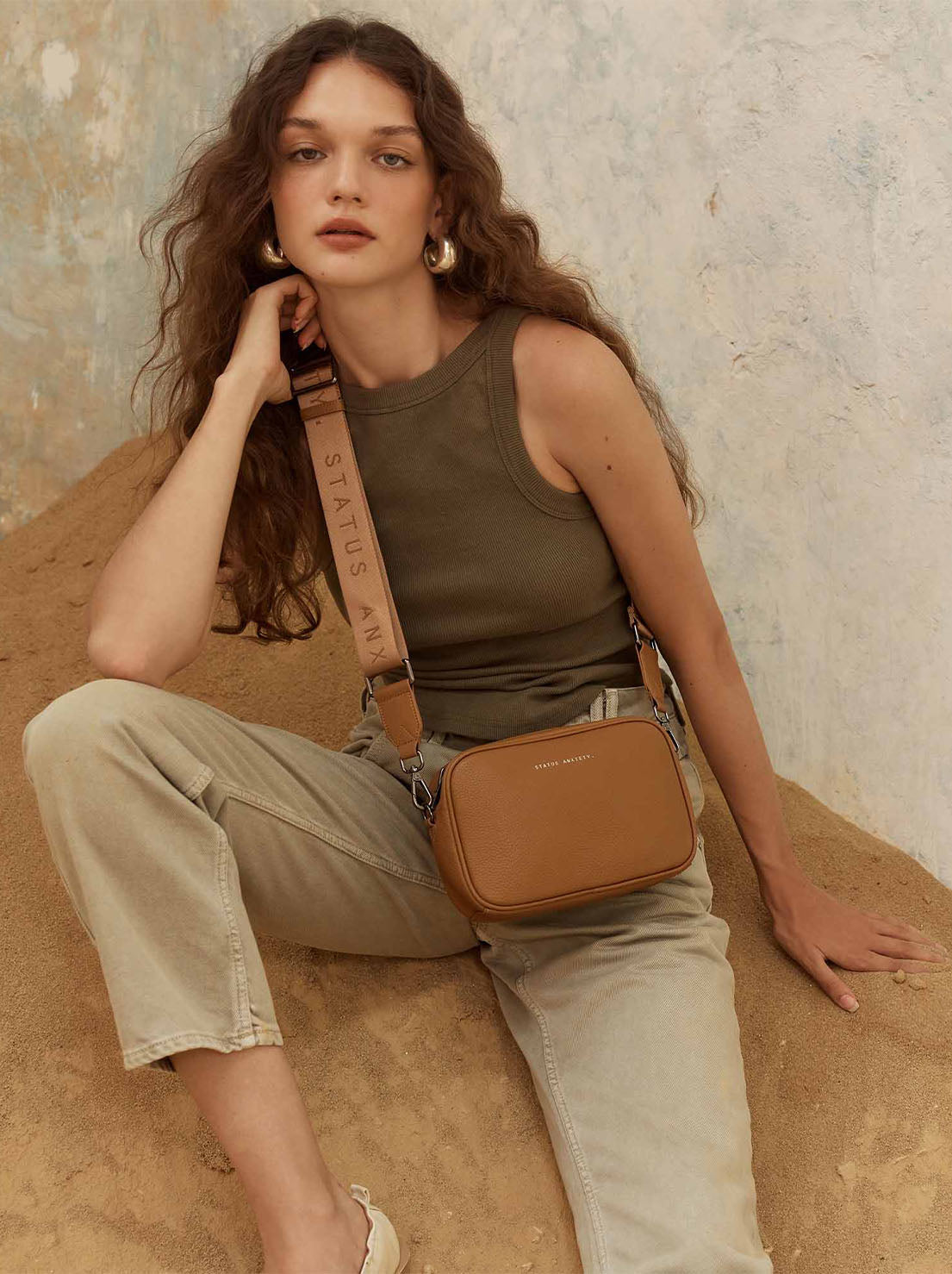 Status Anxiety - Plunder Bag With Dual Strap - Camel