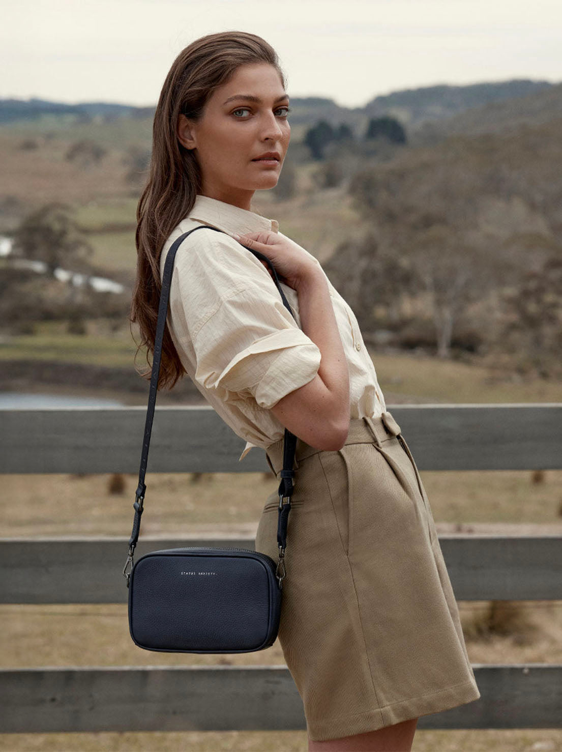 Status Anxiety - Plunder Bag With Webbed Strap - Midnight Blue