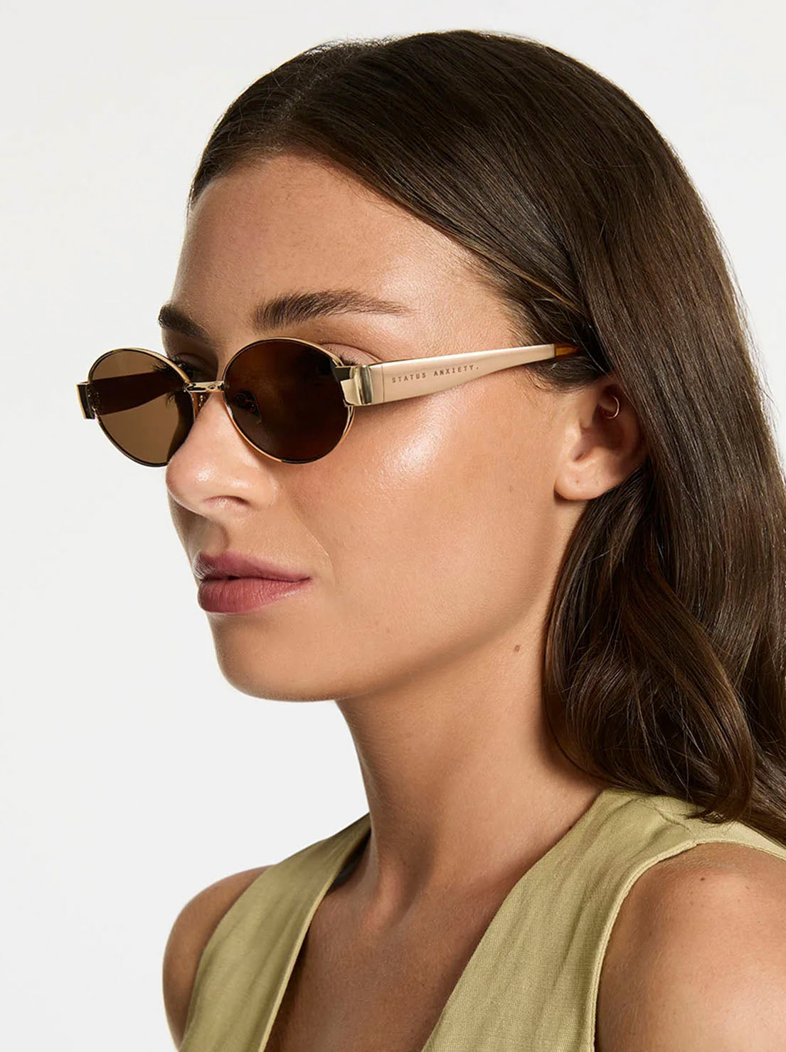 Status Anxiety - Spherical Sunglasses - Gold