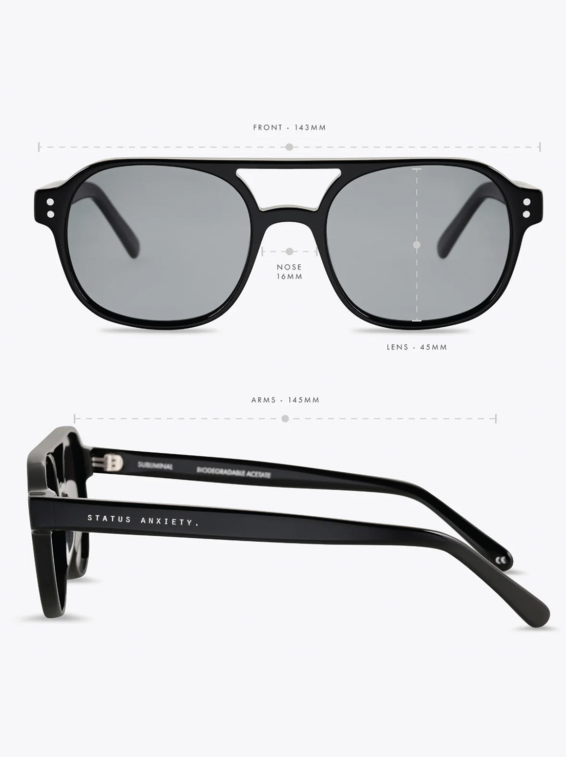 Status Anxiety - Subliminal Sunglasses - Black