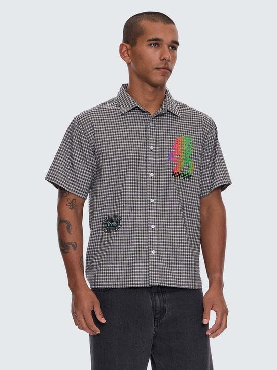 Thrills - It's In The Cards Short Sleeve Cropped Shirt - Black