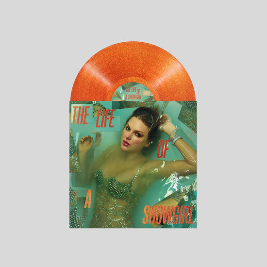 Taylor Swift - The Life Of A Showgirl. LP [Translucent Orange Vinyl w/ Gold Glitter]