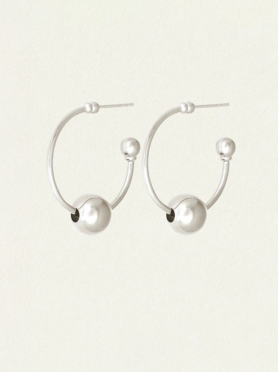 Temple of the Sun - Alba Hoop Earrings Medium - Silver