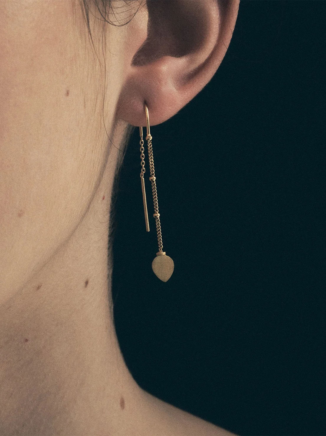 Temple of The Sun - Hanging Lotus Earrings - Gold