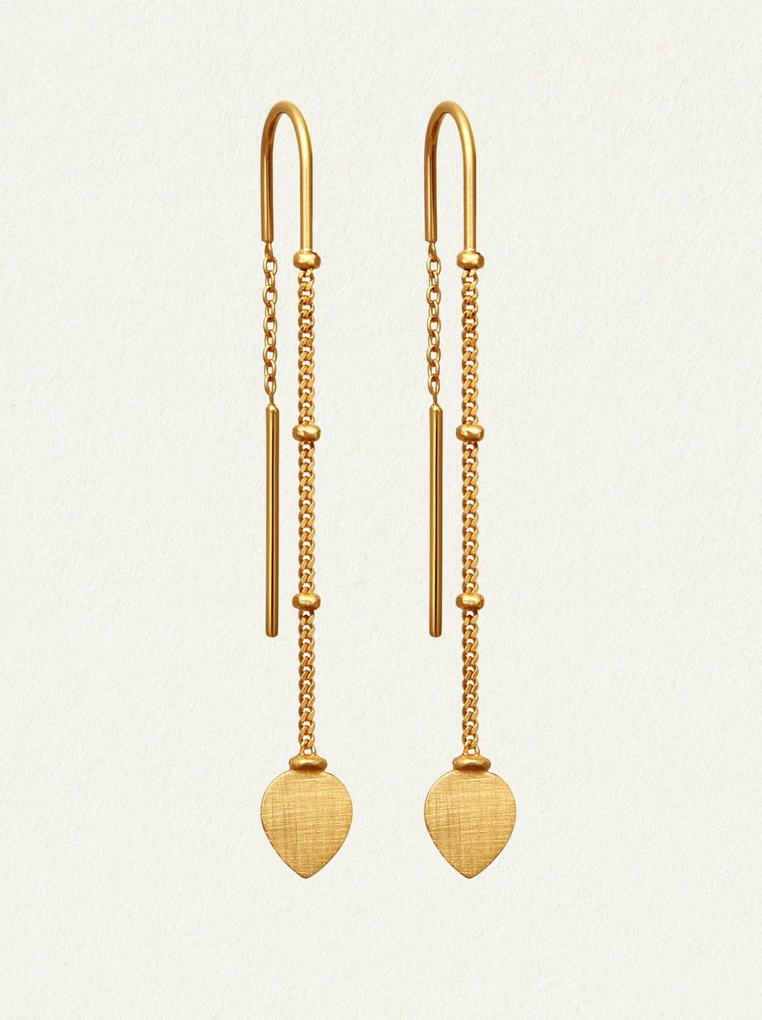 Temple of The Sun - Hanging Lotus Earrings - Gold