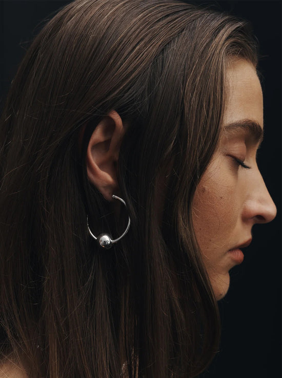 Temple of the Sun - Alba Hoop Earrings Large - Silver