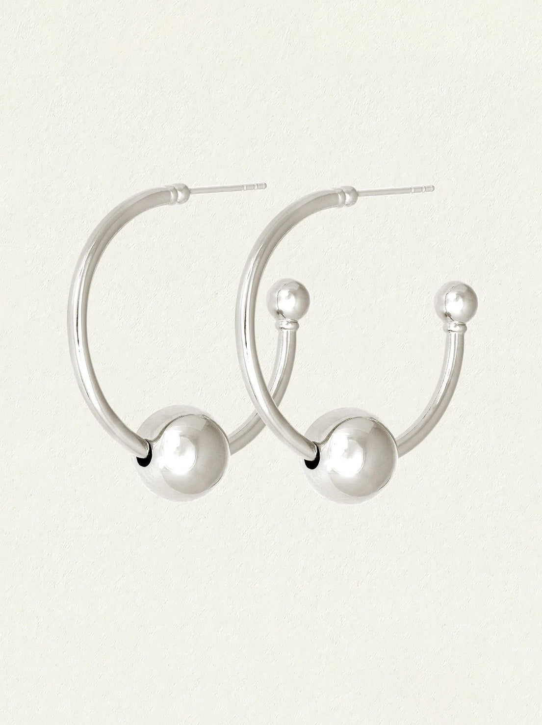 Temple of the Sun - Alba Hoop Earrings Large - Silver