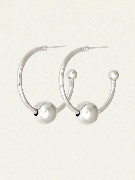 Temple of the Sun - Alba Hoop Earrings Large - Silver