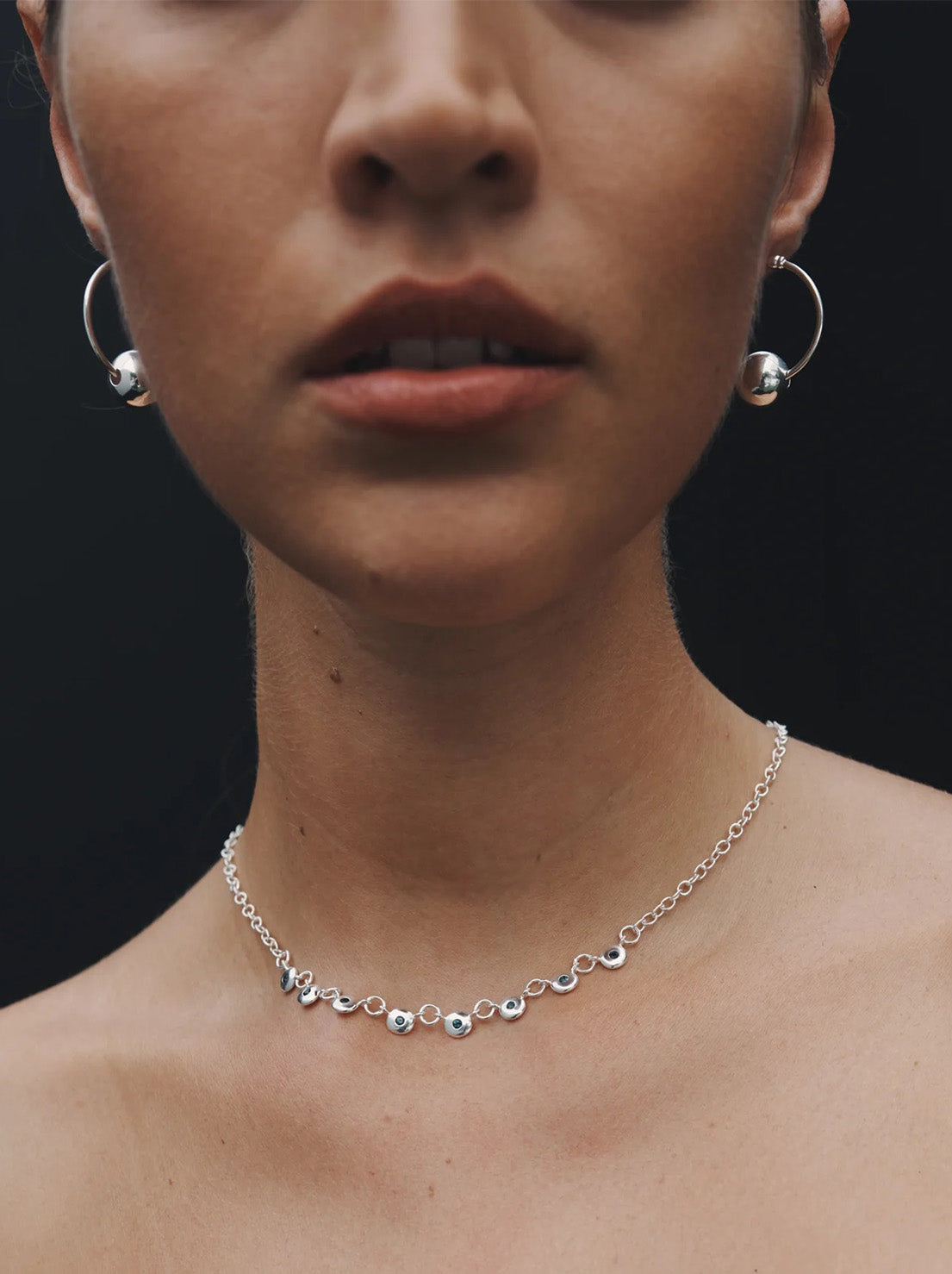 Temple of the Sun - Alba Hoop Earrings Medium - Silver