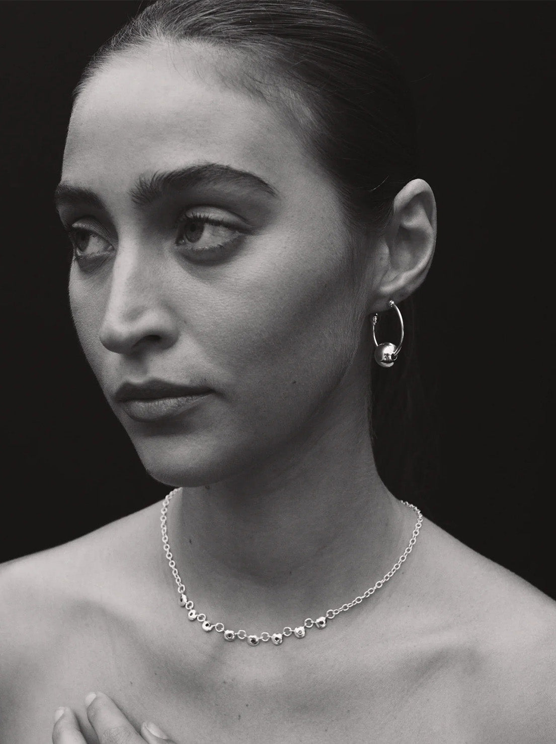 Temple of the Sun - Alba Hoop Earrings Medium - Silver