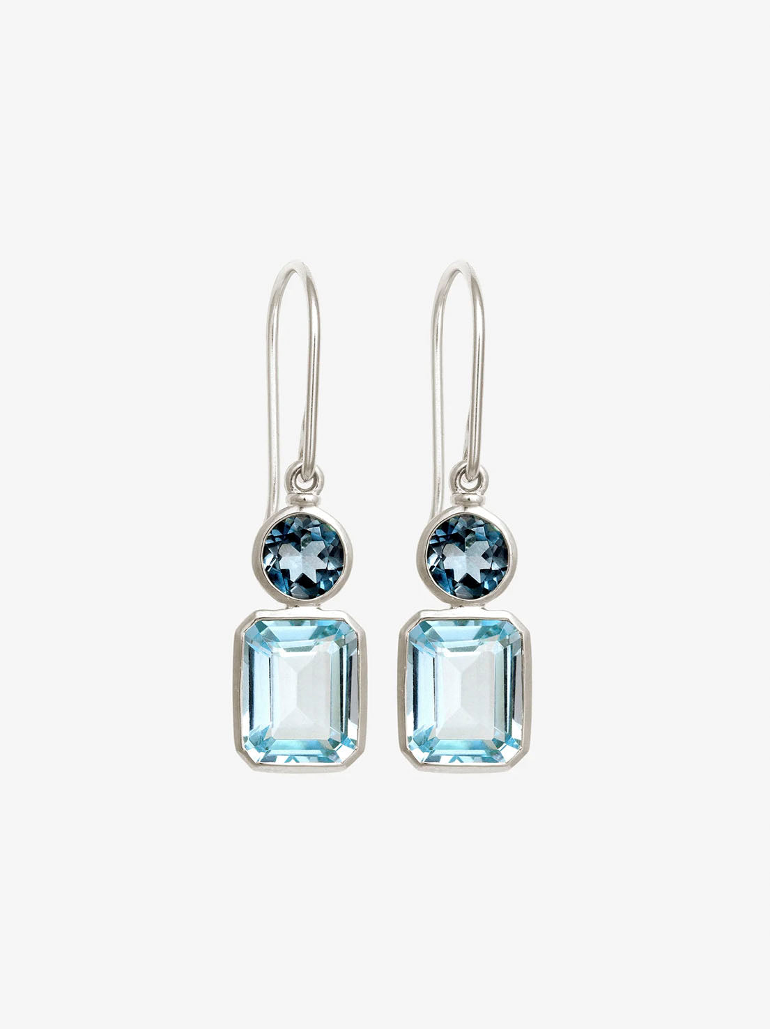 Temple of the Sun - Aqua Earrings - Sterling Silver