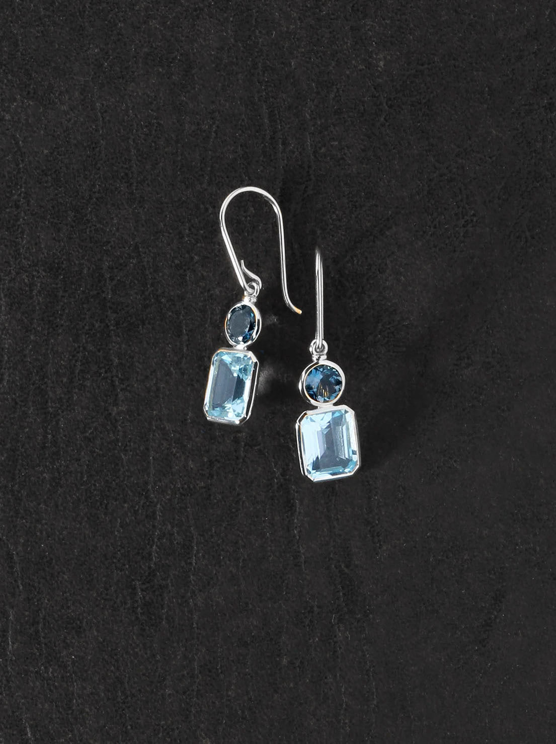 Temple of the Sun - Aqua Earrings - Sterling Silver