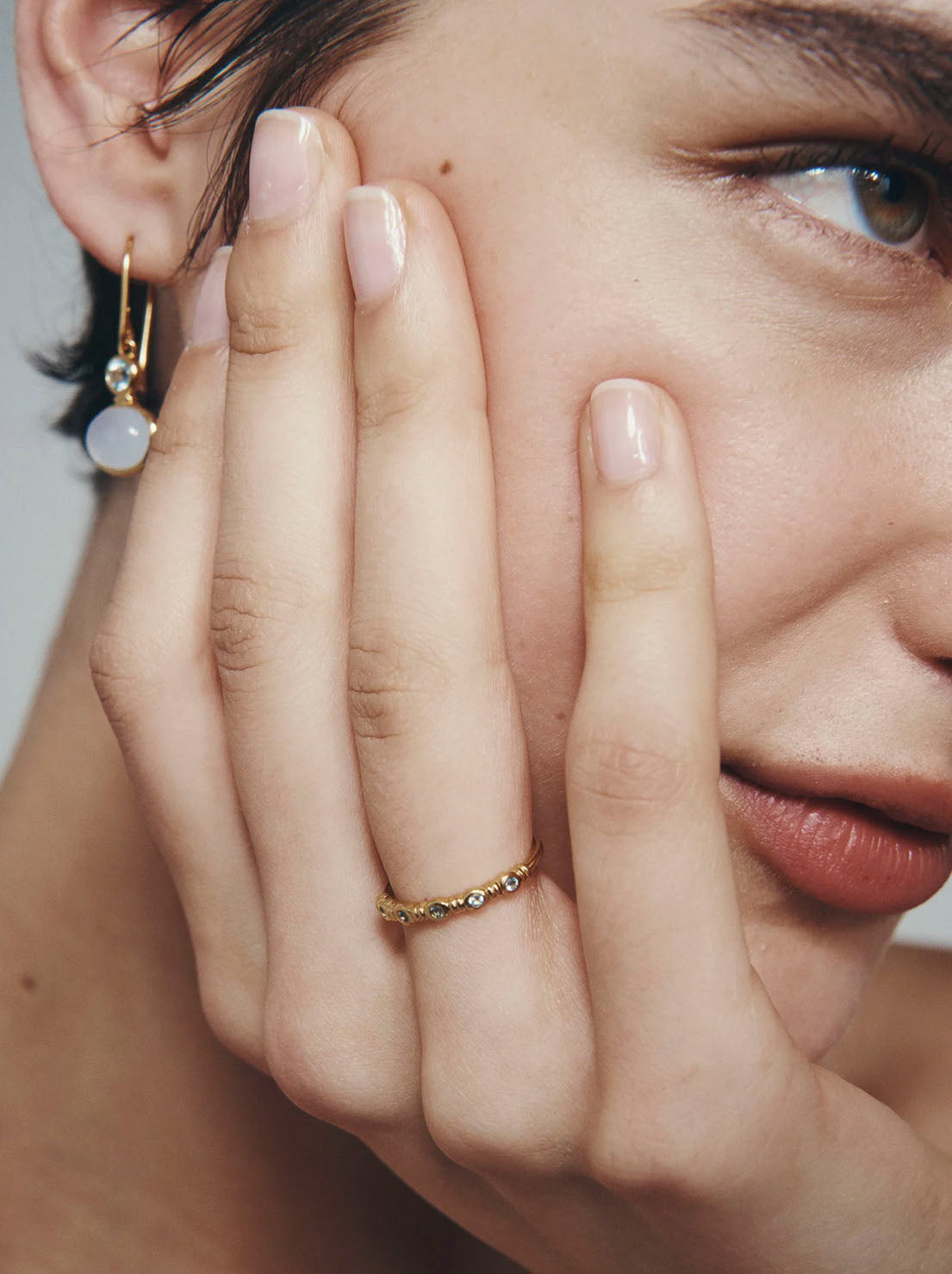 Temple of the Sun - Aqua Ring - 18k Gold Vermeil