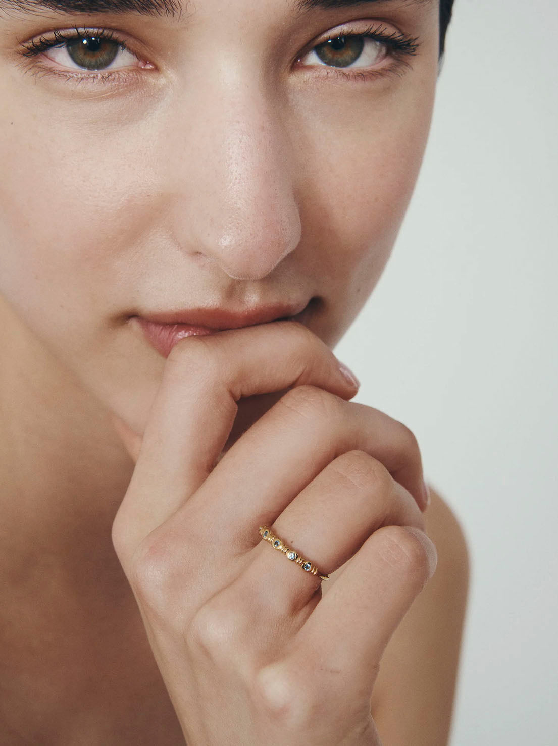 Temple of the Sun - Aqua Ring - 18k Gold Vermeil