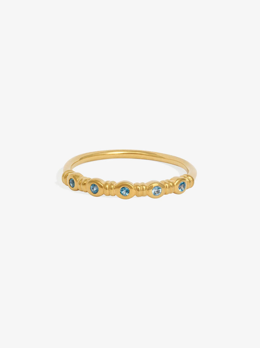 Temple of the Sun - Aqua Ring - 18k Gold Vermeil