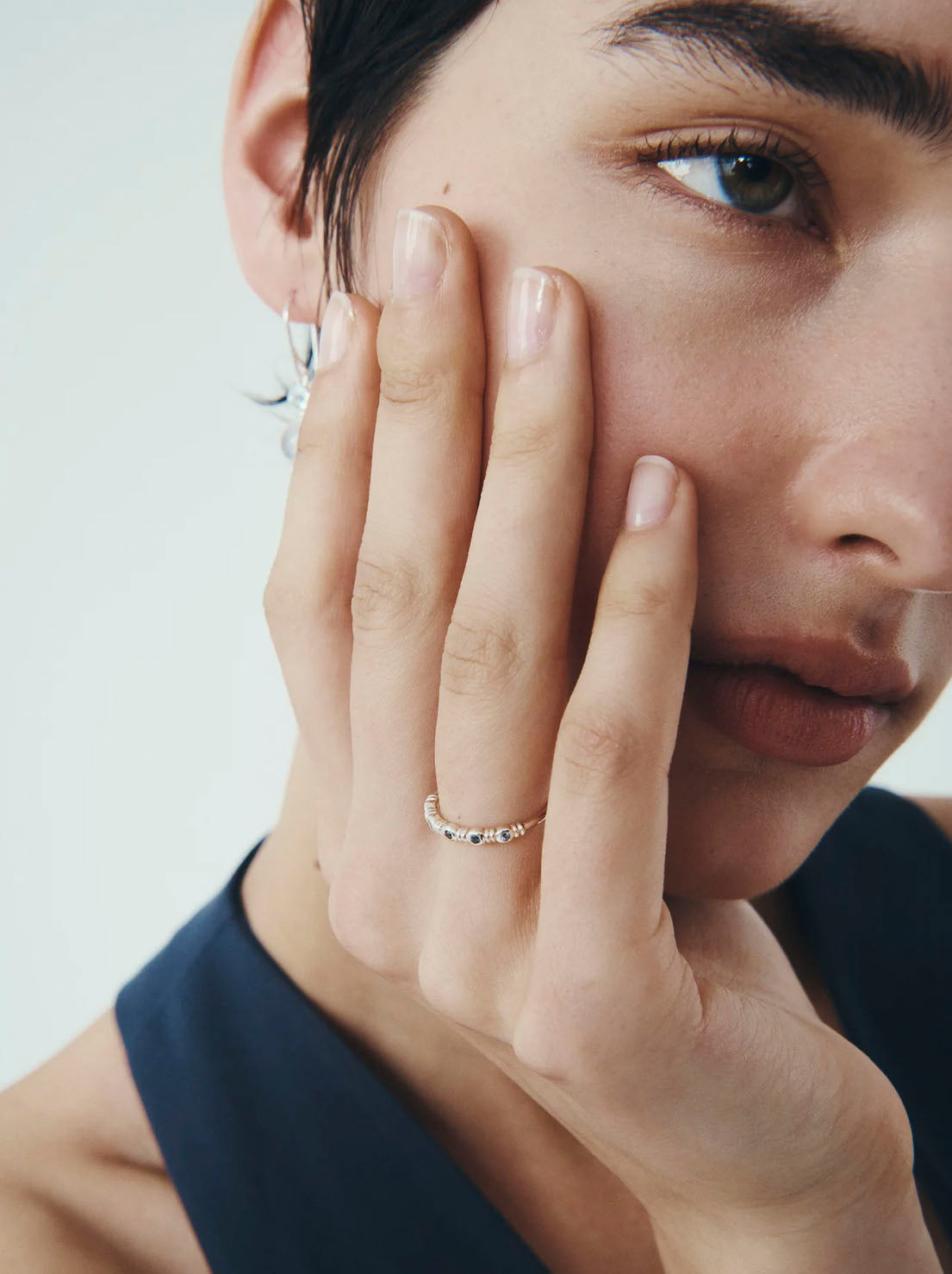 Temple of the Sun - Aqua Ring - Sterling Silver