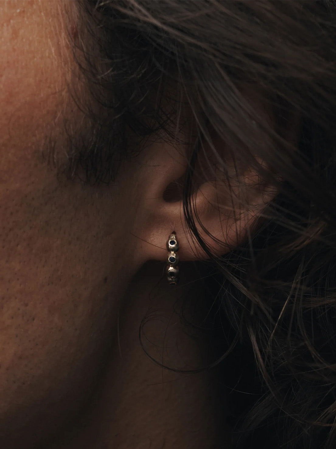 Temple of the Sun - Ayana Huggies Earrings - Gold / Topaz