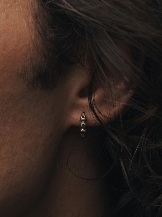 Temple of the Sun - Ayana Huggies Earrings - Gold / Topaz