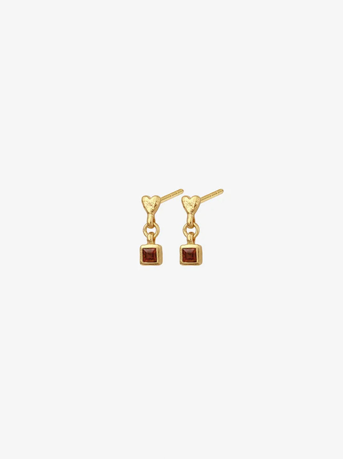 Temple of the Sun - Eros Drop Studs - Gold / Garnet