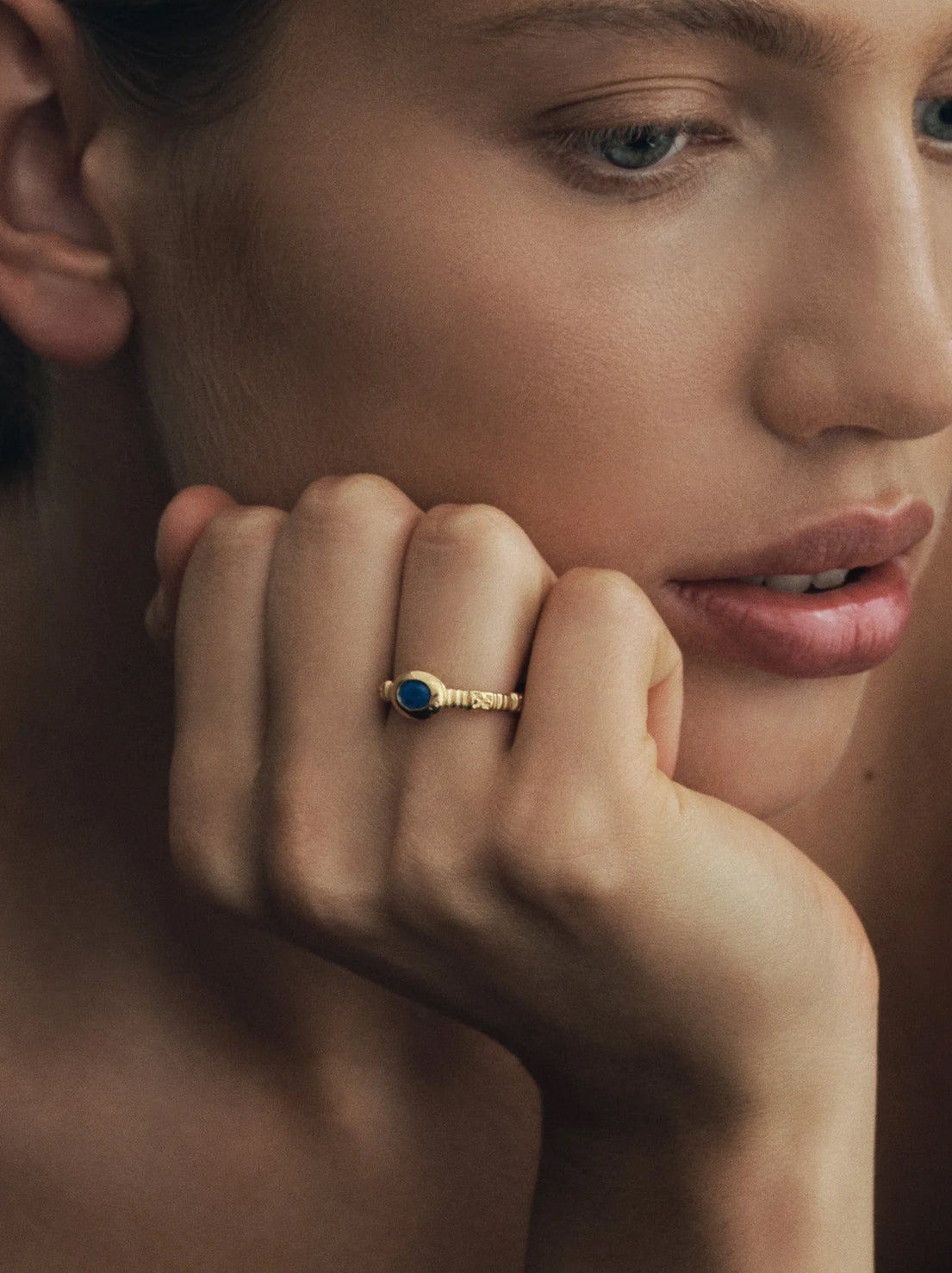 Temple of the Sun - Lazuli Ring - 18k Gold Vermeil
