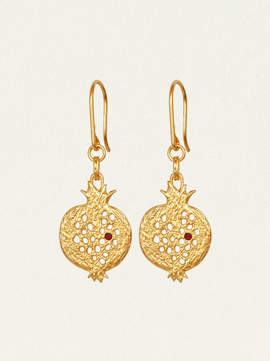 Temple of the Sun - Pomegranate Earrings - Gold