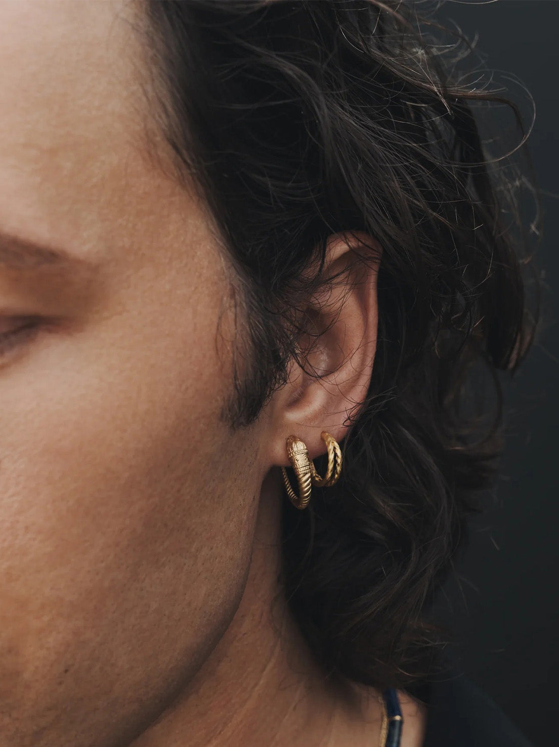 Temple of the Sun - Priam Split Hoop Earrings - 18k Gold Vermeil