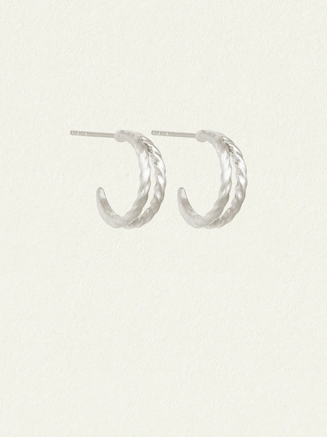 Temple of the Sun - Priam Split Hoop Earrings - Silver