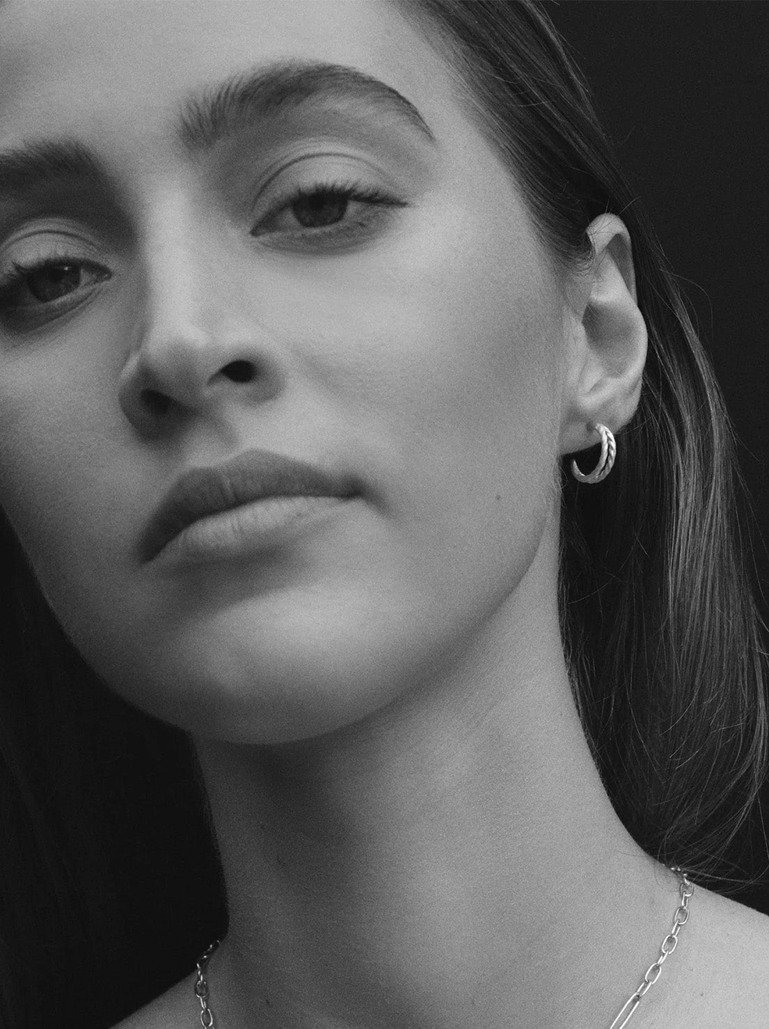 Temple of the Sun - Priam Split Hoop Earrings - Silver