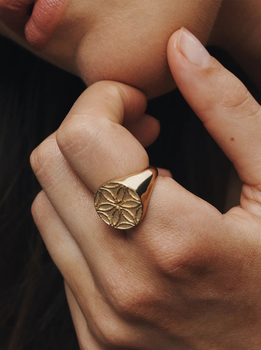 Temple of the Sun - Seed of Life Seal Ring - Gold